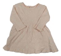 Růžové žebrované šaty s kytičkami Primark