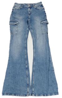 Modré cargo flare rifle H&M