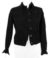 Dámská černá riflová crop bunda Boohoo