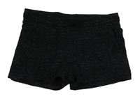 Černé žíhané bavlněné kraťasy H&M