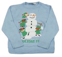 Světlemodrý svetr se sněhulákem H&M