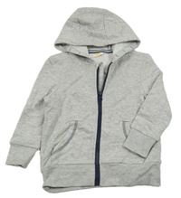 Šedá propínací mikina s kapucí