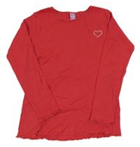 Jahodové triko se srdíčkem z kamínků Dopodopo