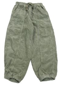 Khaki cuff manšestráky s kapsami Next