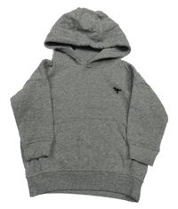 Šedá melírovaná mikina s dinem a kapucí Next