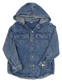 Modrá riflová bunda s kapucí Pep&Co