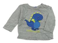 Šedé triko s dinosaurem DopoDopo 