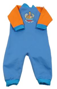 Modro-oranžový neoprenový overal s obrázkem