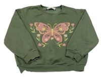 Khaki mikina s motýlkem C&A