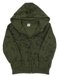Khaki-černá vzorovaná mikina s kapucí Y.F.K.