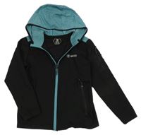 Černo-zelenomodrá propínací mikina s kapucí Wolves