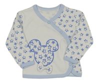 Bílo-světlemodré propínací triko s Mickeym a hvězdami Disney