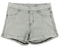 Šedé elastické riflové kraťasy H&M