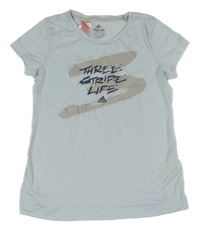 Světlemodré tričko s nápisem Adidas