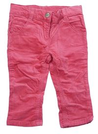 Růžové sametové manšestrové kalhoty Topolino