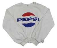 Bílá crop mikina Pepsi 