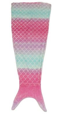 Růžovo-modrá chlupatá deka s mušlemi - ocas Matalan