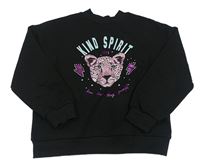 Černá oversize mikina s leopardem George 