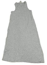 Šedé melírované žebrované šaty H&M