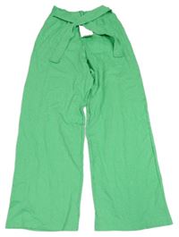 Zelené culottes kalhoty s páskem Zara