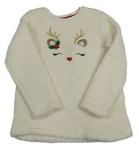 Smetanová huňatá mikina se sobem zn. Primark