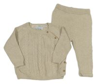 2set - Béžový copánkový svetr + kalhoty Primark