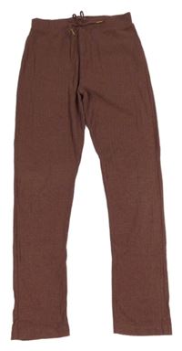 Hnědorůžové žebrované tepláky River Island 