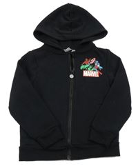Černá propínací mikina s hrdiny a kapucí Marvel 