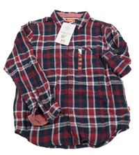 Nové - Tmavomodro-červeno-bílá kostkovaná košile Cool kids