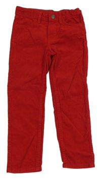 Červené manšestrové slim fit kalhoty H&M