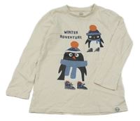 Smetanové triko s tučňáky Cool Club