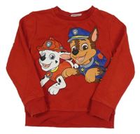 Červená mikina s pejsky - Tlapková patrola C&A