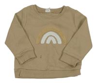 Béžová vzorovaná mikina s duhou Shein 