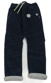 Nové - Tmavomodré manšestrové podšité kalhoty F&F