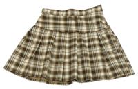 Béžovo-hnědo-bílá kostkovaná skládaná sukně H&M
