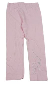 Světlerůžové legíny s nápisem z kamínků A Dee