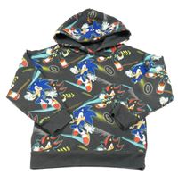 Šedá mikina se Sonicem a kapucí Primark