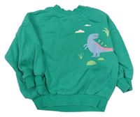 Zelená oversize mikina s dinosaurem George