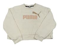 Smetanová crop mikina s logem PUMA 