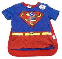 Safírovo-červené tričko se znakem a pláštěm - Superman