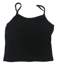 Černý žebrovaný crop top zn. New Look