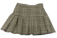 Tmavohnědo-béžová kostkovaná vzorovaná skládaná sukně zn. H&M