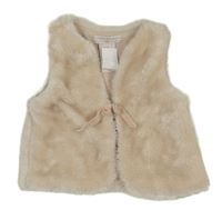 Světlepudrové kožešinové podšité bolérko s mašlí CATHERINE MAlANdRINO