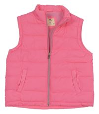 Růžová prošívaná šusťáková zateplená vesta YD