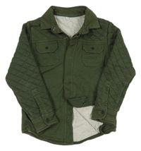 Khaki podšitá košilová bunda s prošíváním M&S