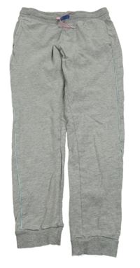 Šedé melírované tepláky s pruhen POCOPIANO