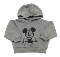 Šedá oversize mikina s Mickey a kapucí PRIMARK