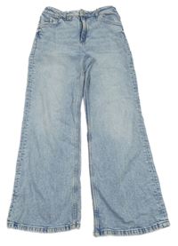 Světlemodré plísňové baggy waist boocut leg rifle H&M