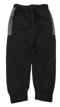 Černo-tmavošedé cuff šusťákové sportovní kalhoty EVERLAST