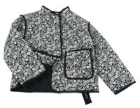 Nové - černo-bílá zateplená bunda s růžemi St. Bernard